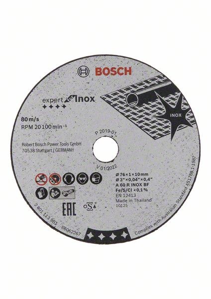 BOSCH INOX CUTTING DISC 76 X 1.0MM 
